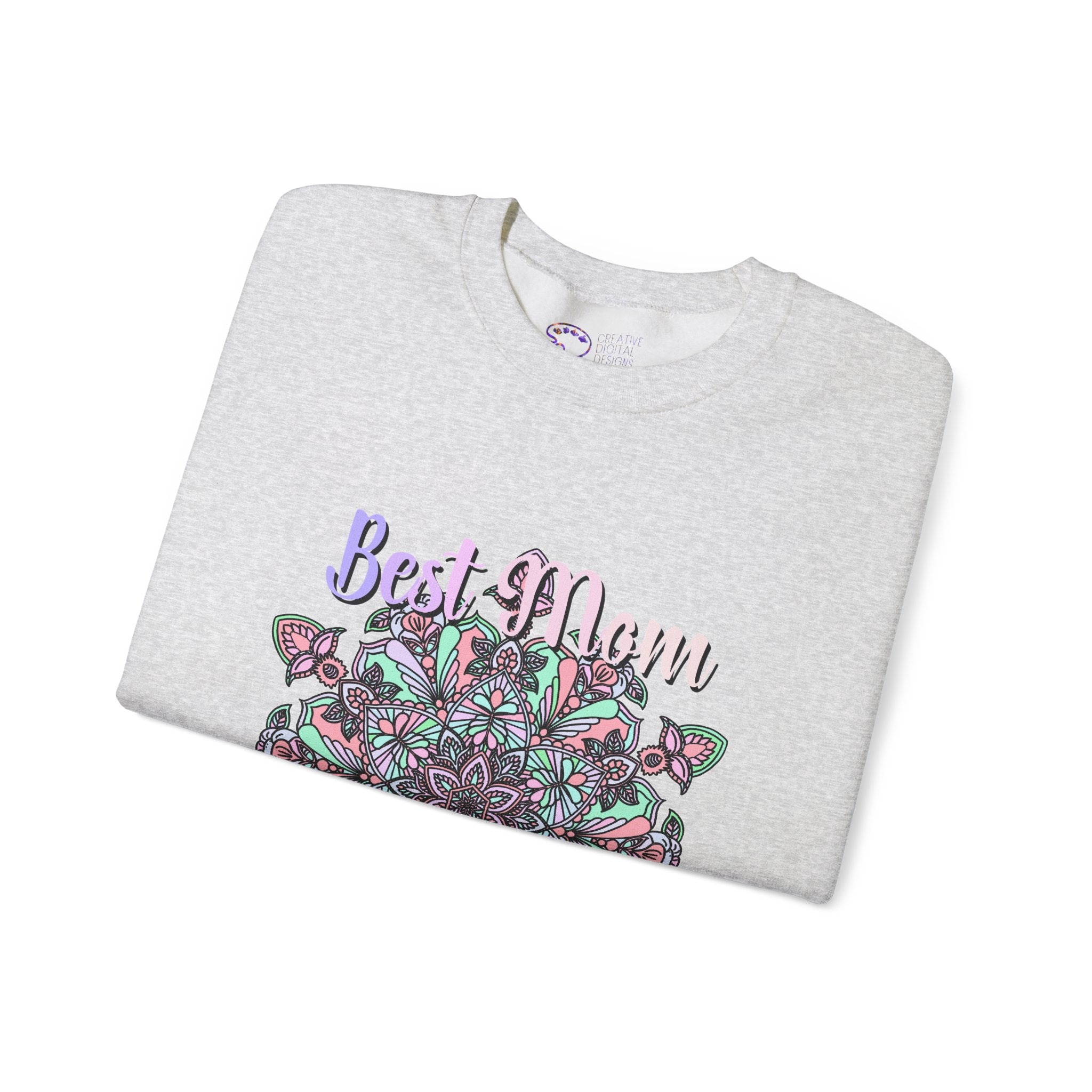 Mandala Design Sweatshirt in Soft Pink and Lavender for Moms