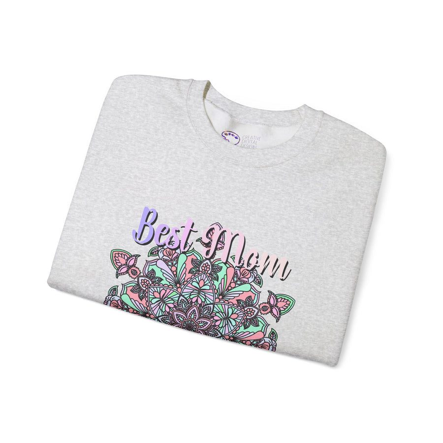 Mandala Design Sweatshirt in Soft Pink and Lavender for Moms