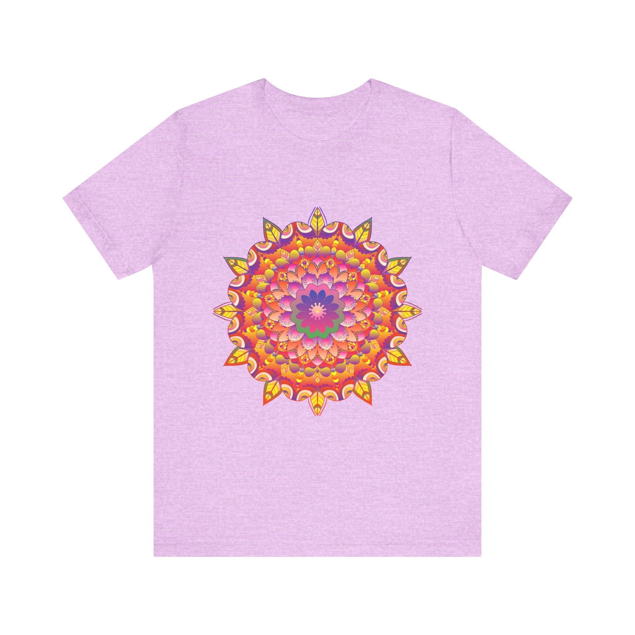 Vibrant Mandala Tee featuring intricate psychedelic art design in bold colors