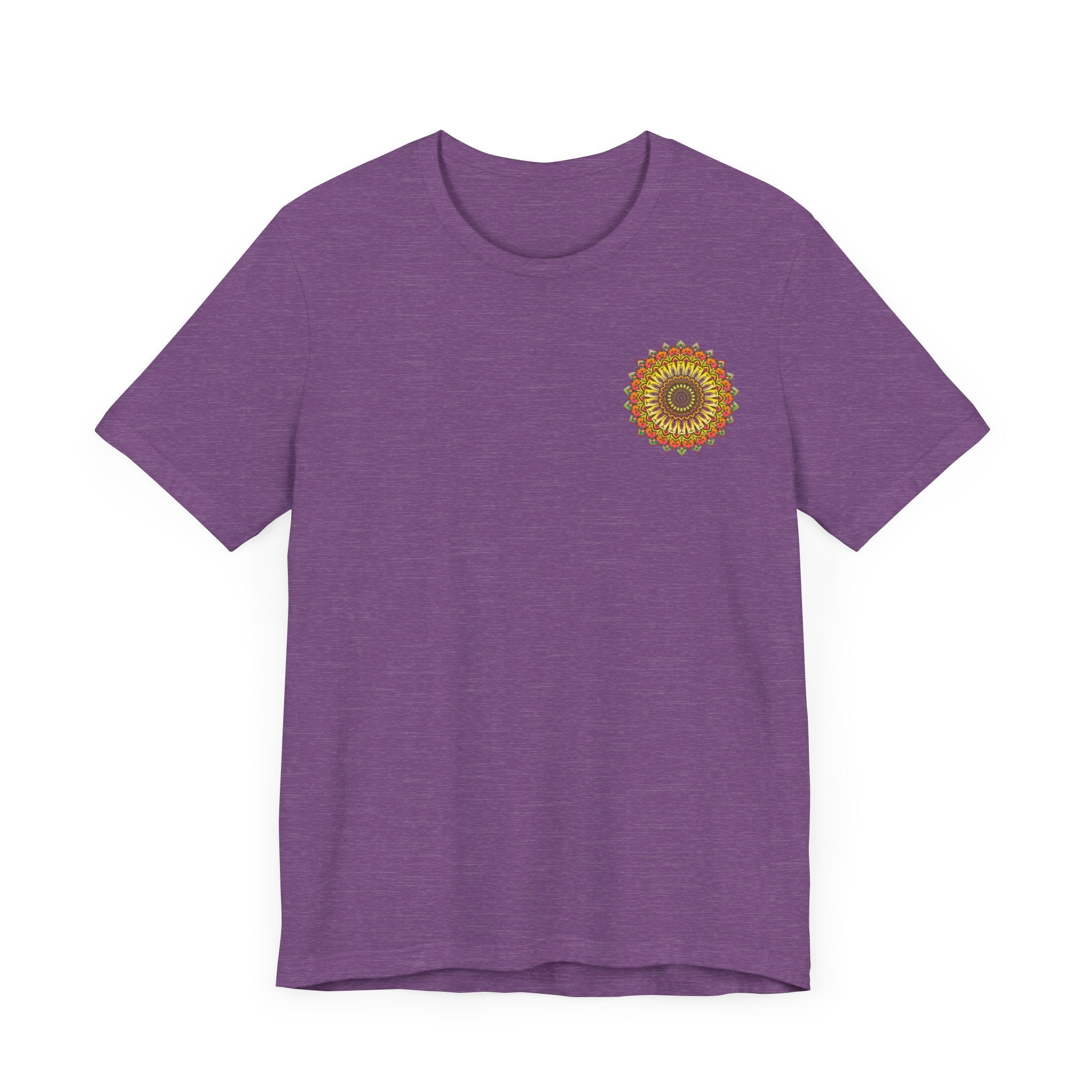 Colorful mandala tee promoting peace and harmony