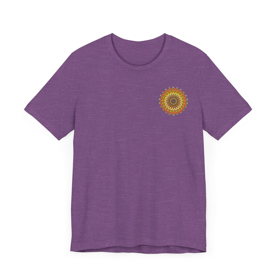 Colorful mandala tee promoting peace and harmony
