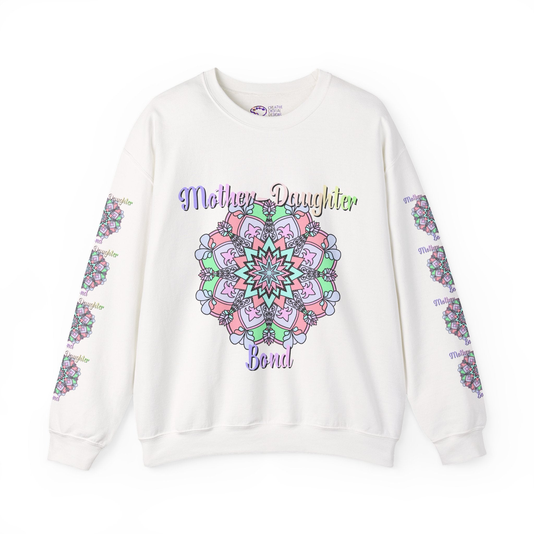 Mother-Daughter Bond Crewneck Sweatshirt — Floral Mandala Family Gift