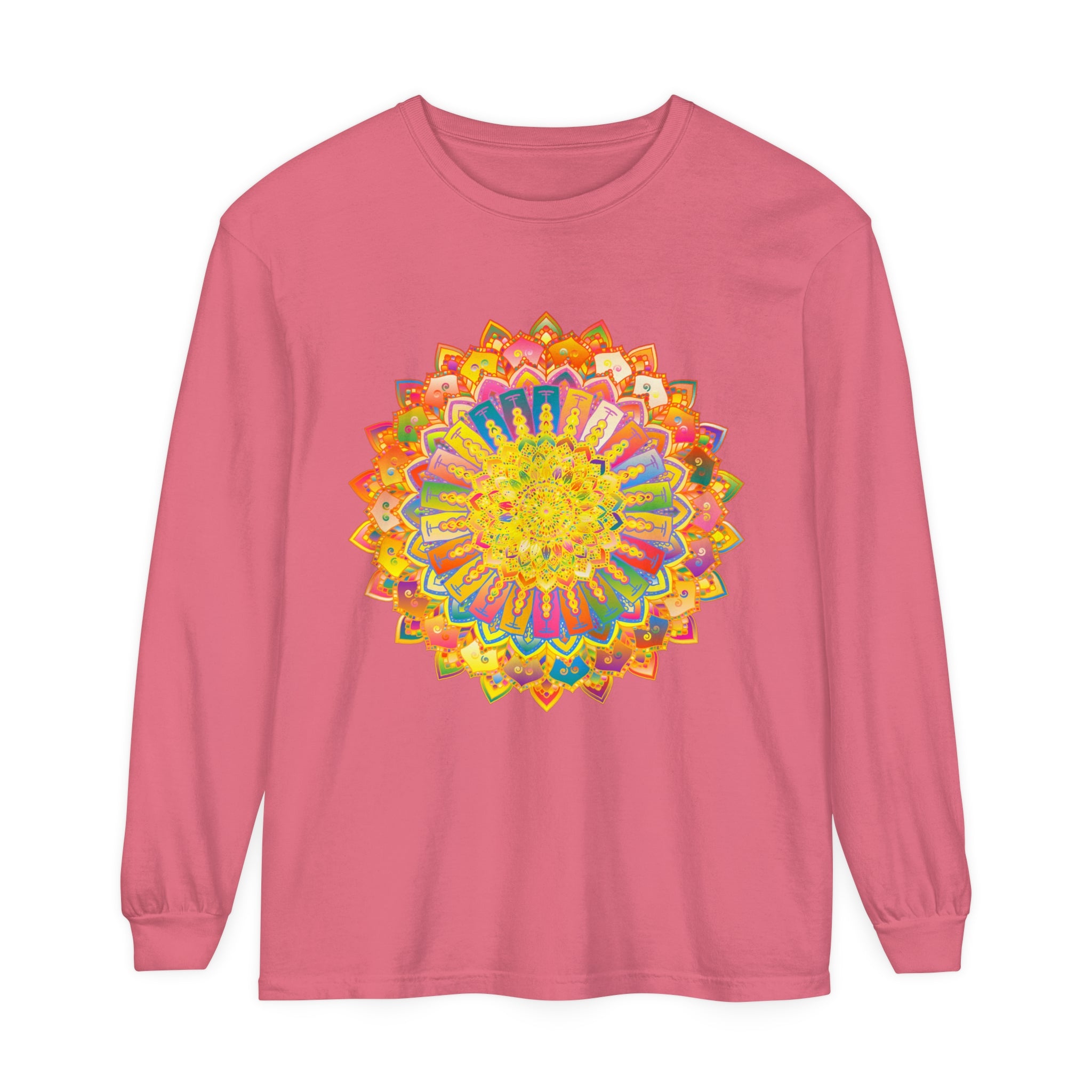 Intricate Mandala Unisex Long Sleeve T-Shirt featuring detailed mandala design