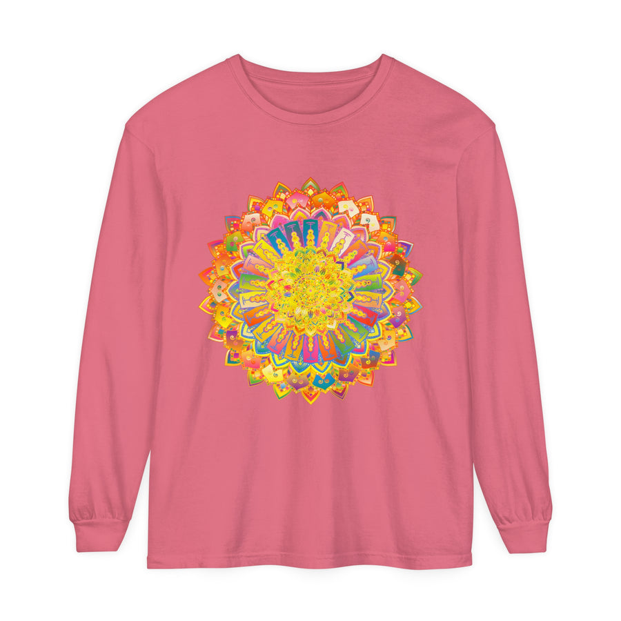 Intricate Mandala Unisex Long Sleeve T-Shirt featuring detailed mandala design