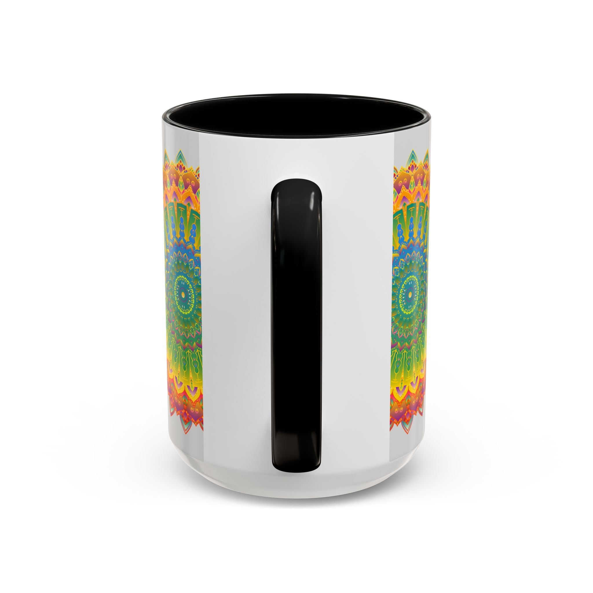 Detailed and vibrant mandala design on a sturdy mug