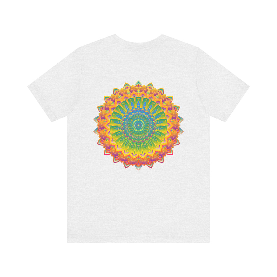 Vibrant Mandala Tee featuring intricate spiritual design for peace and harmony