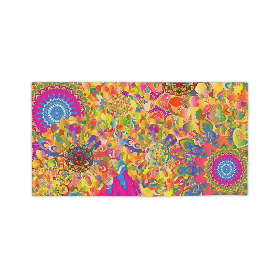 Psychedelic Floral Mandala Beach Towel