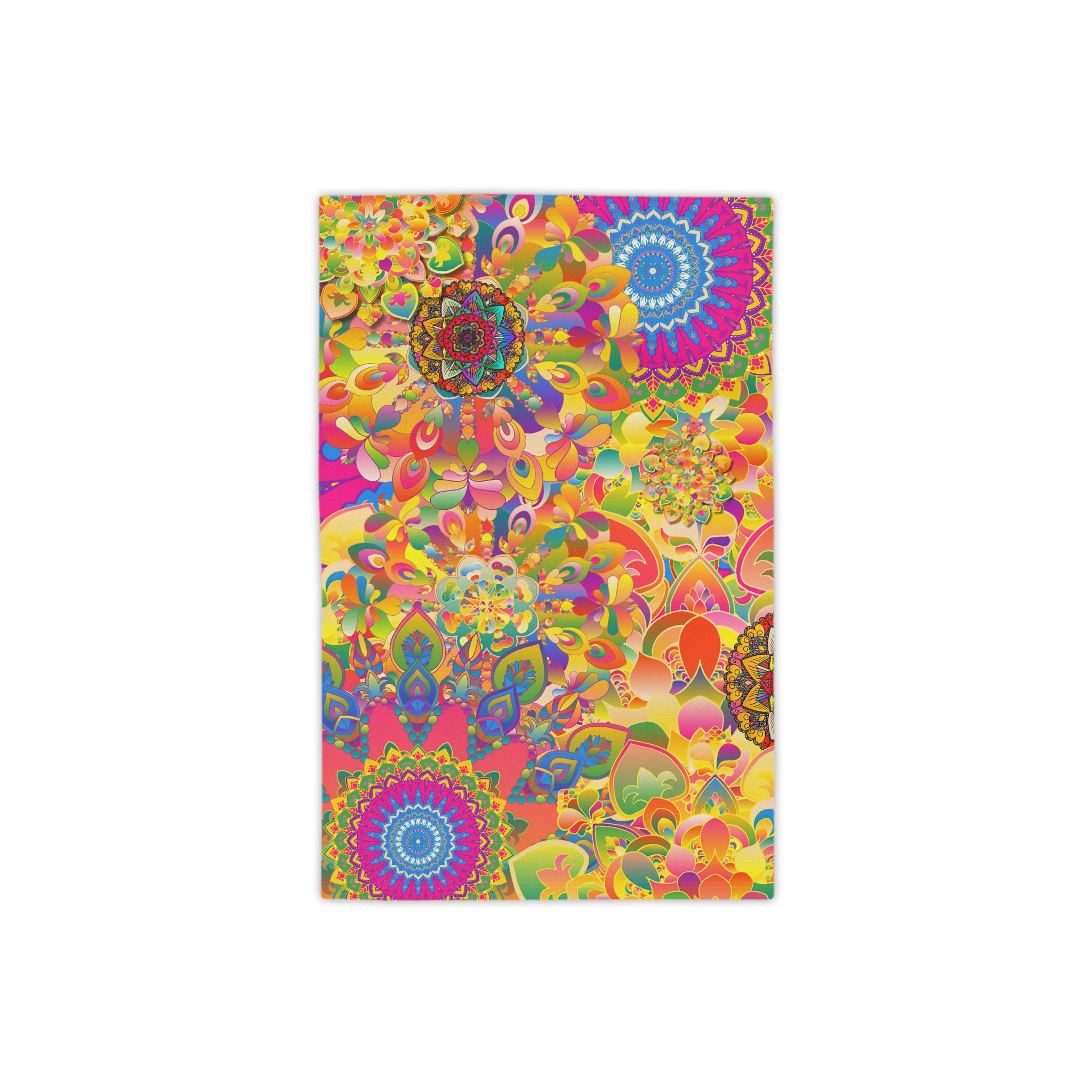 Psychedelic Floral Mandala Beach Towel