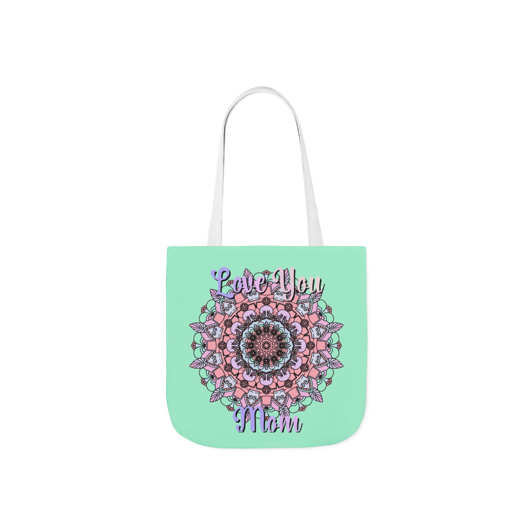 Mandala 'Love You Mom' Canvas Tote — Floral Mother's Day Gift Bag