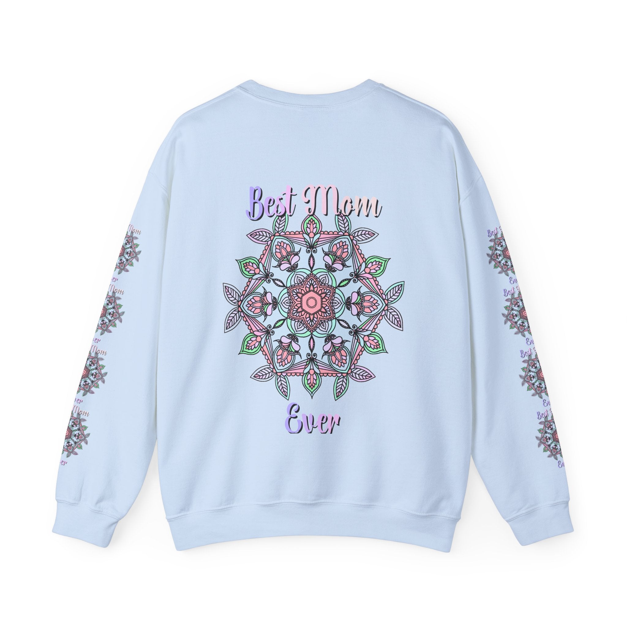 Mandala Art Crewneck Sweatshirt Celebrating Moms in Soft Hues