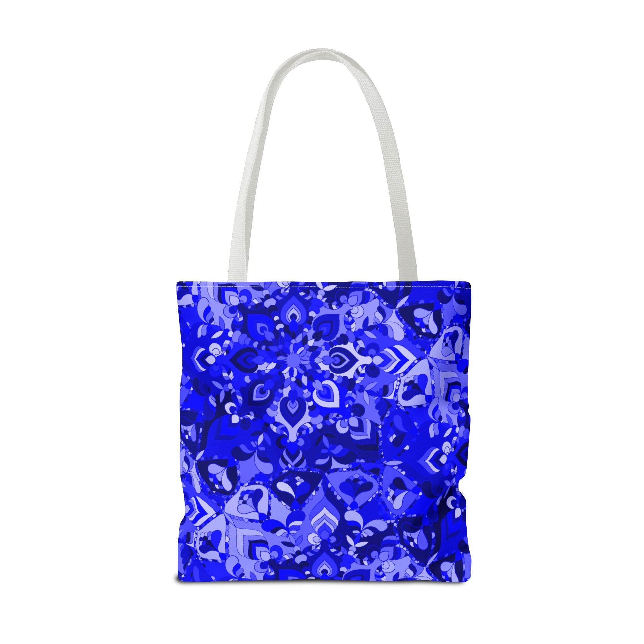 Borsa tote con design mandala blu per un uso quotidiano elegante