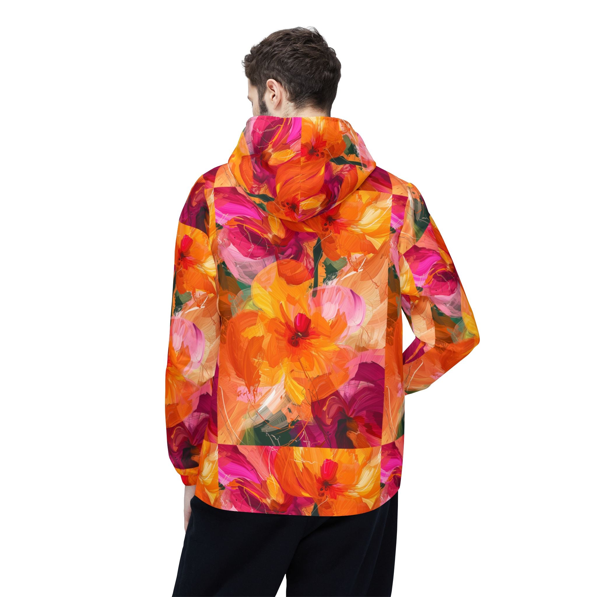 Kräftige Florale Windbreaker Jacke, Floral Print Jacke, Frühlingsjacke, Damen Windbreaker, Outdoorjacke, Reisejacke, Regenjacke