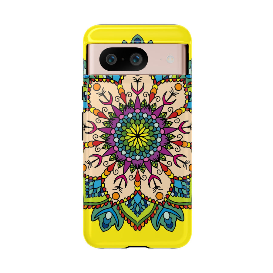 Intricate Floral Yellow Phone Case for Bold Protection and Style