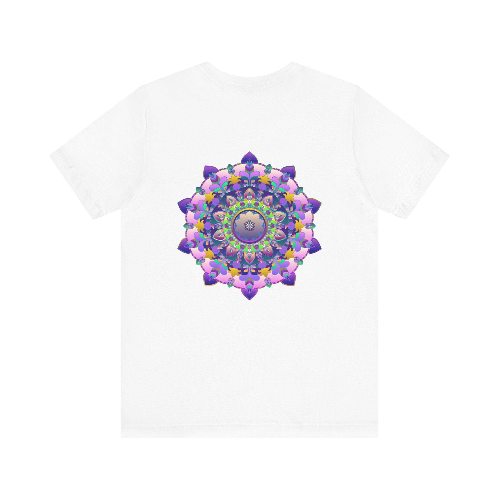 Vibrant Mandala T-Shirt with intricate blue and purple design representing spiritual peace and harmony Made from soft, comfortable fabric