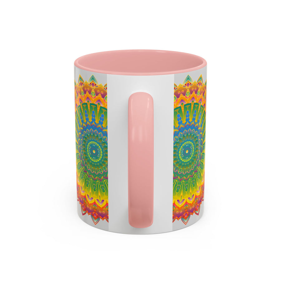 Stunning mandala pattern on a high-gloss, vibrant coffee mug
