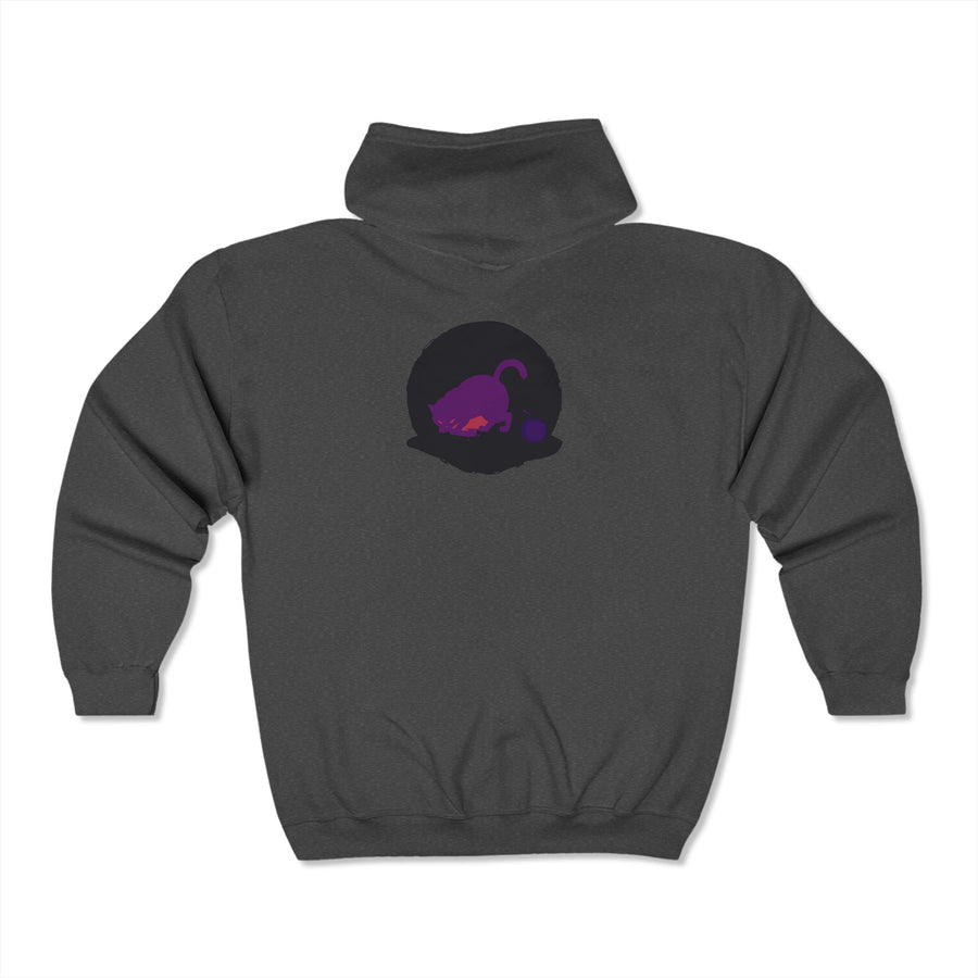Stylish and artistic watercolor hoodie featuring a black cat