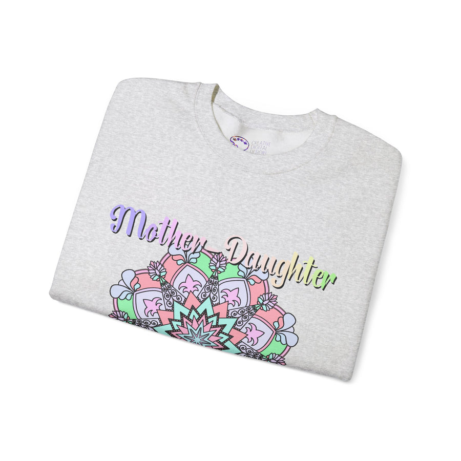 Mother-Daughter Bond Crewneck Sweatshirt — Floral Mandala Family Gift