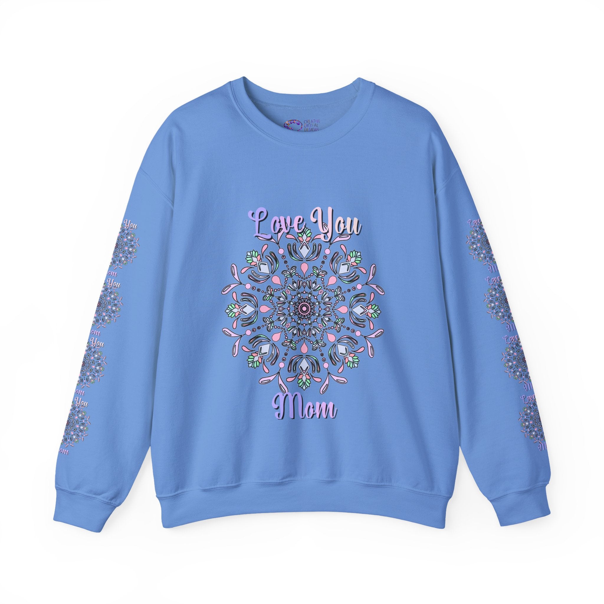 Mom Empowering Mandala Sweatshirt in Soft Pastel Hues