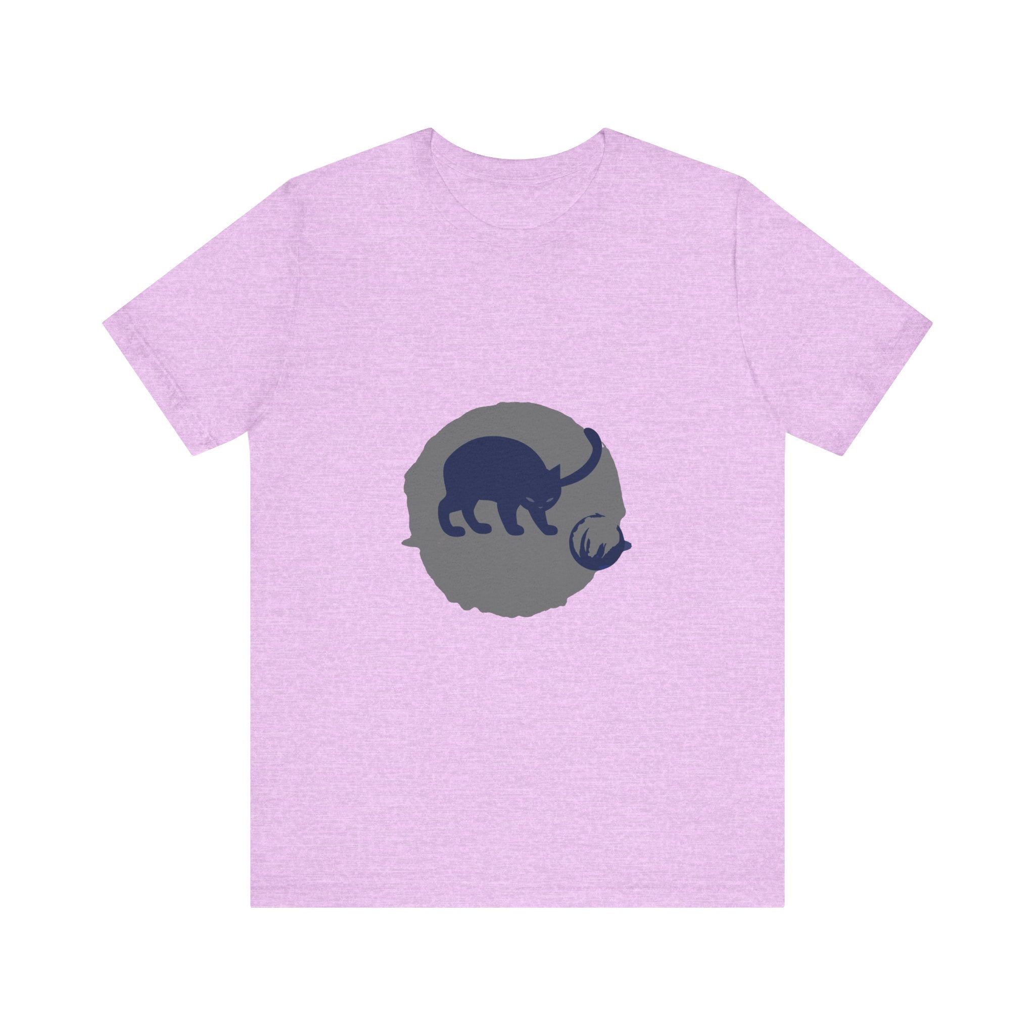 Black Cat Mystery T-Shirt - Playful Silhouette with Intriguing Shadows and Mysterious Aura