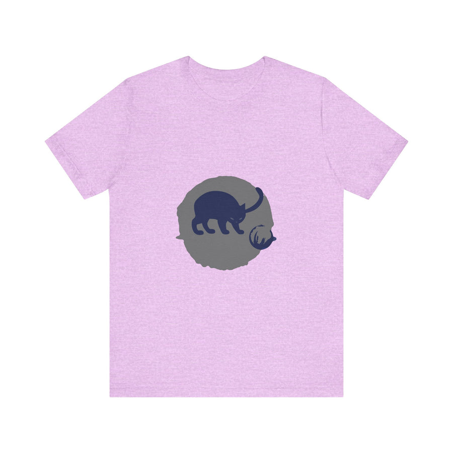 Black Cat Mystery T-Shirt - Playful Silhouette with Intriguing Shadows and Mysterious Aura