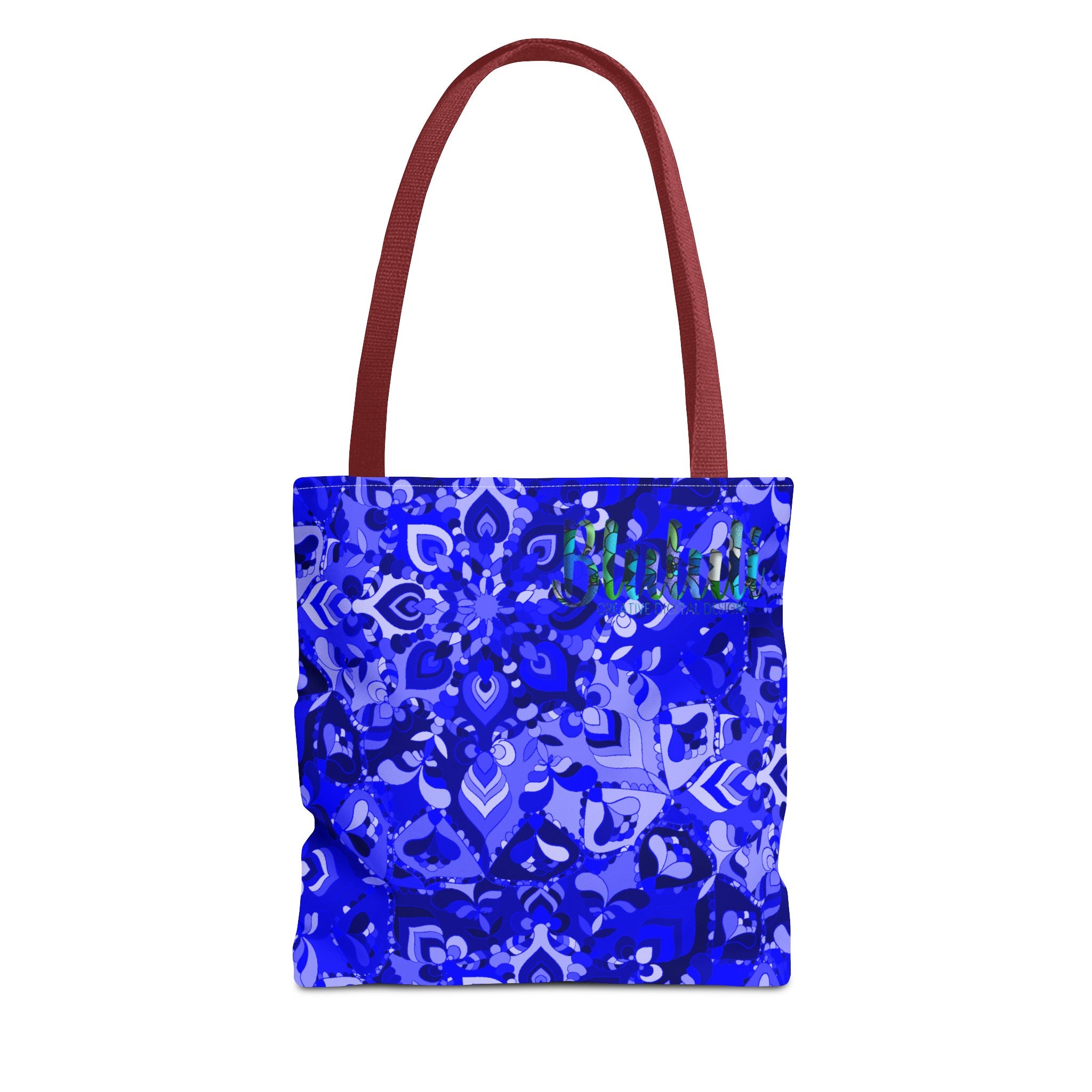 Borsa tote con design mandala blu per un uso quotidiano elegante