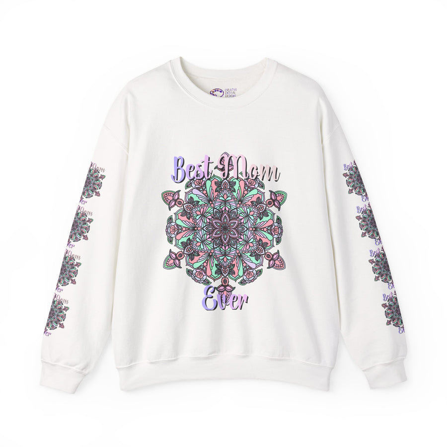 Mandala Design Sweatshirt in Soft Pink and Lavender for Moms
