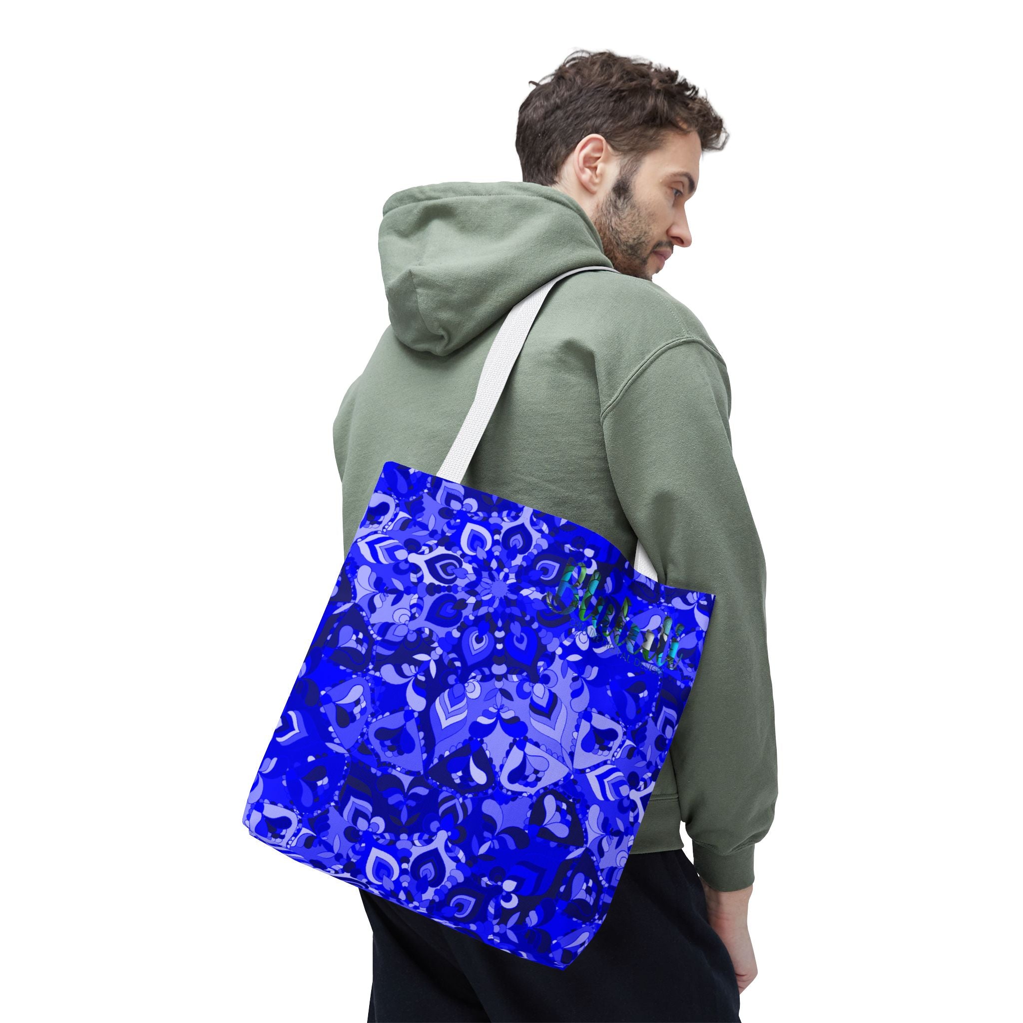Borsa tote con design mandala blu per un uso quotidiano elegante