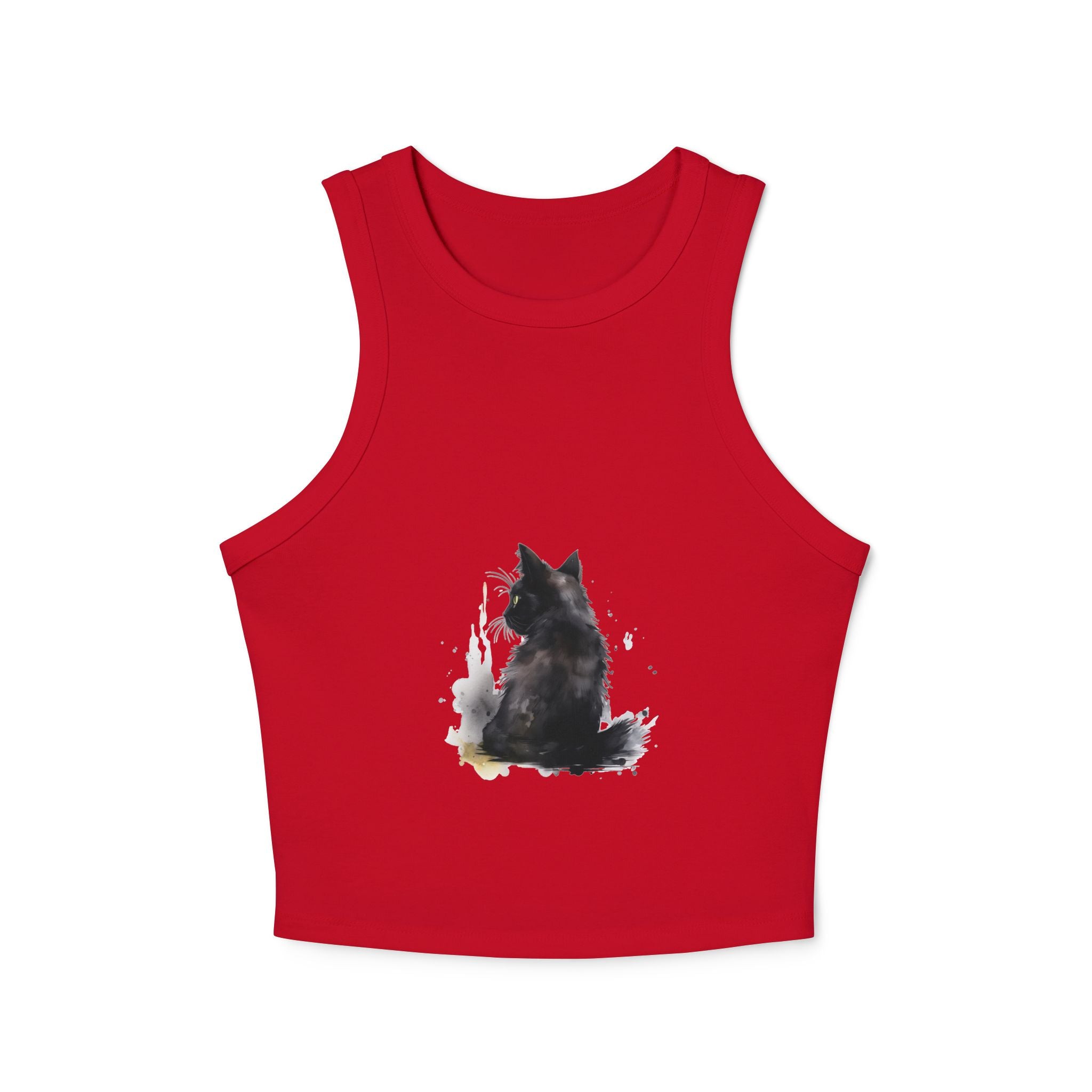 Stylish and comfortable Black Cat Watercolor Racerback Tank Top