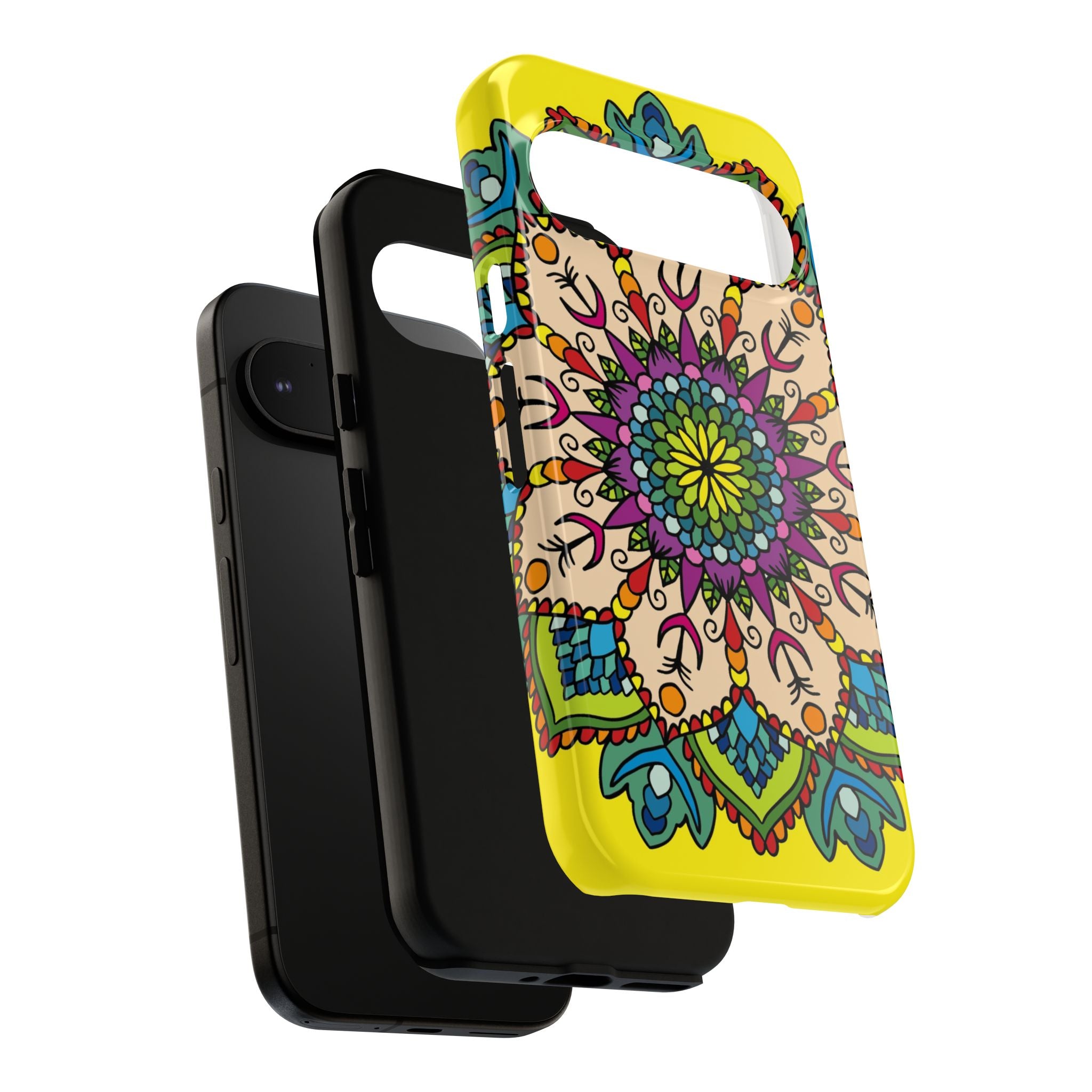 Intricate Floral Yellow Phone Case for Bold Protection and Style