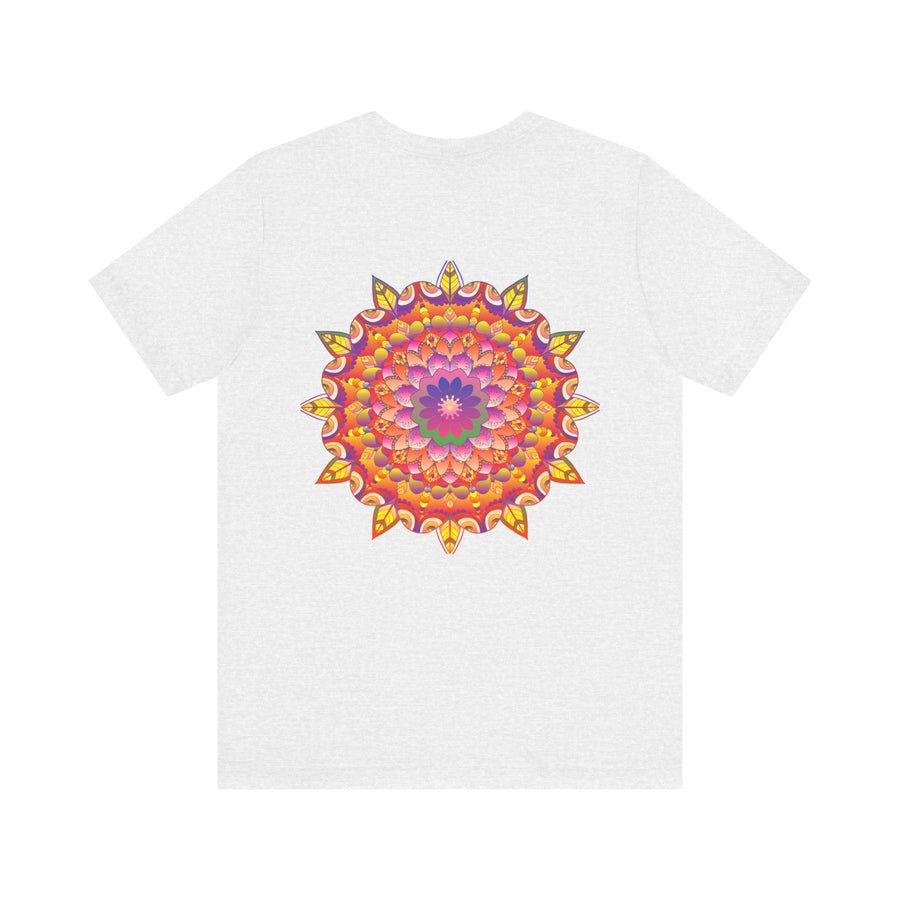 Colorful and intricate mandala design on a comfortable t-shirt promoting spiritual peace and harmony