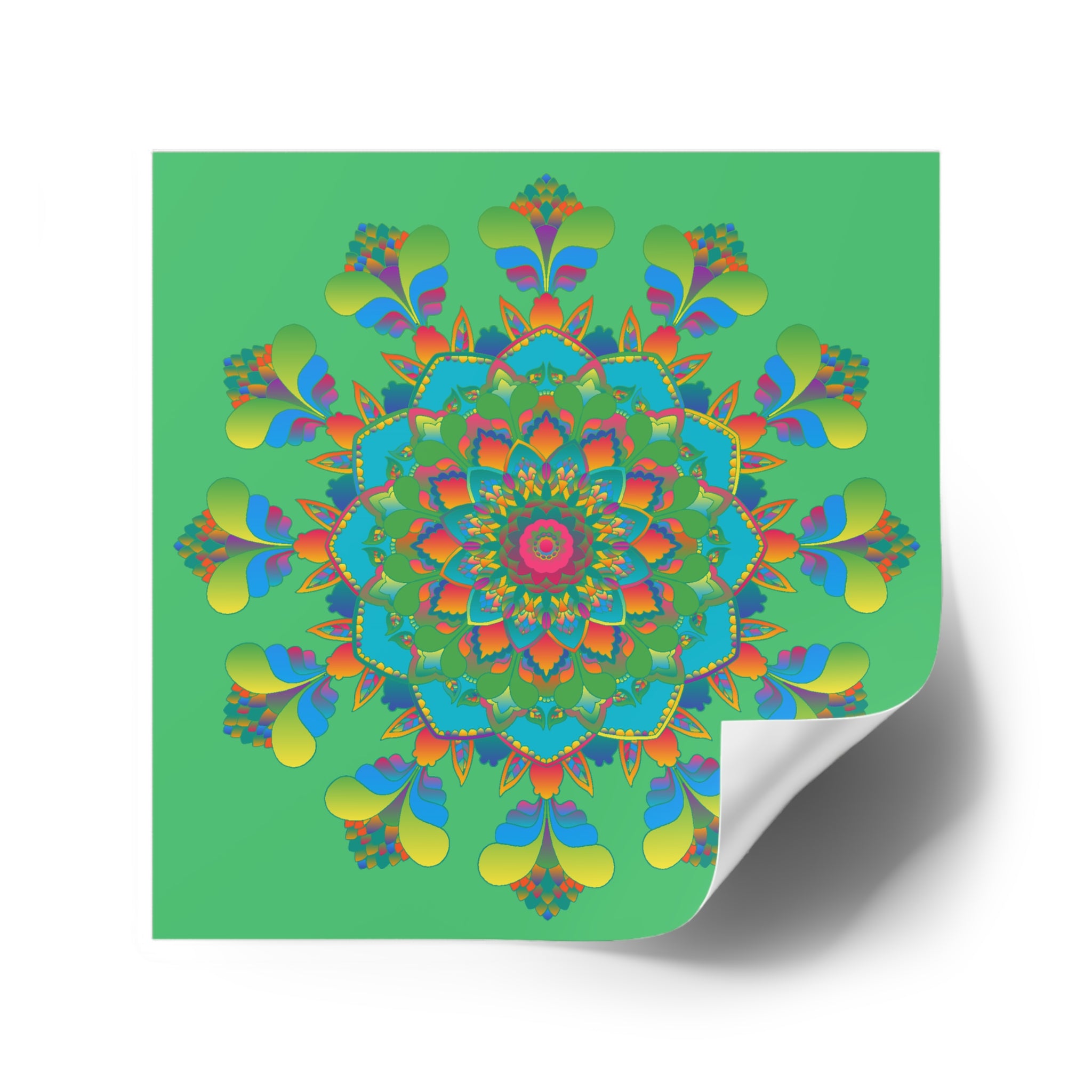 Quadratische Mandala-Laminieraufkleber