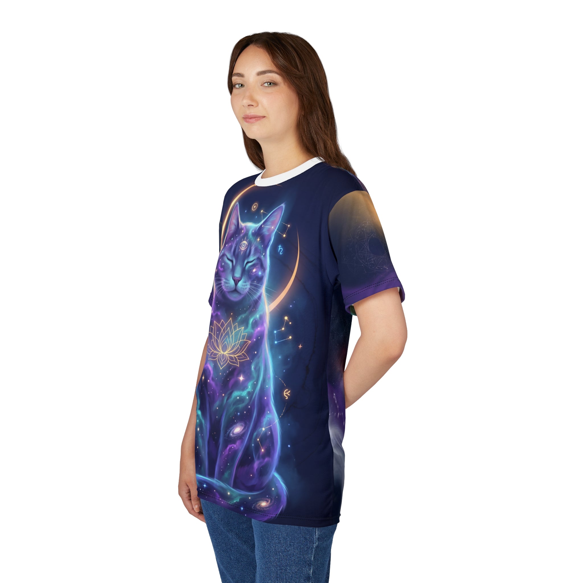 Kosmisches Katzengeist-Surreal-T-Shirt