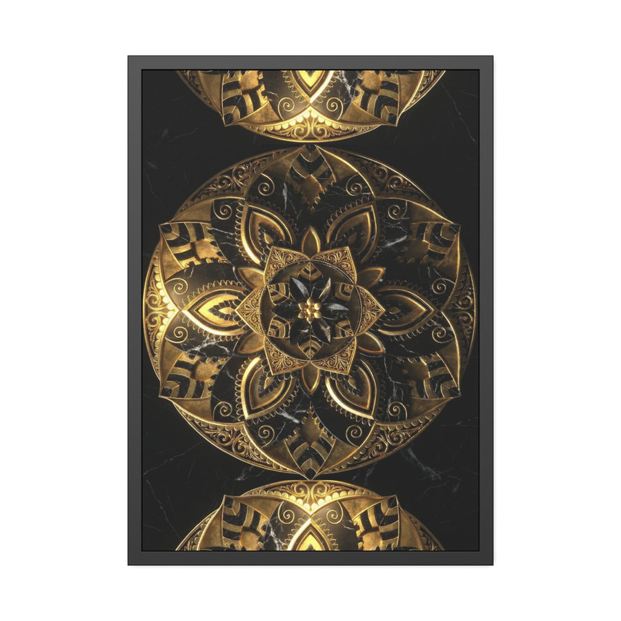 Golden Void Signature – Kunstdruck mit Zierrahmen