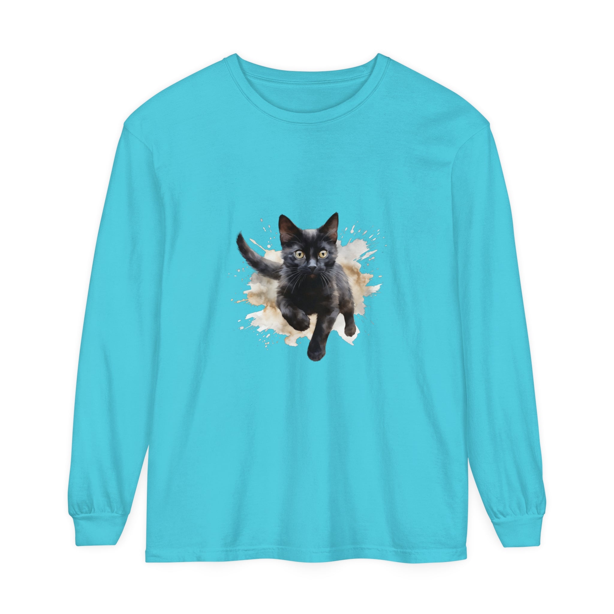 High quality Black Cat Watercolor Splash T-Shirt with unique and artistic cat design