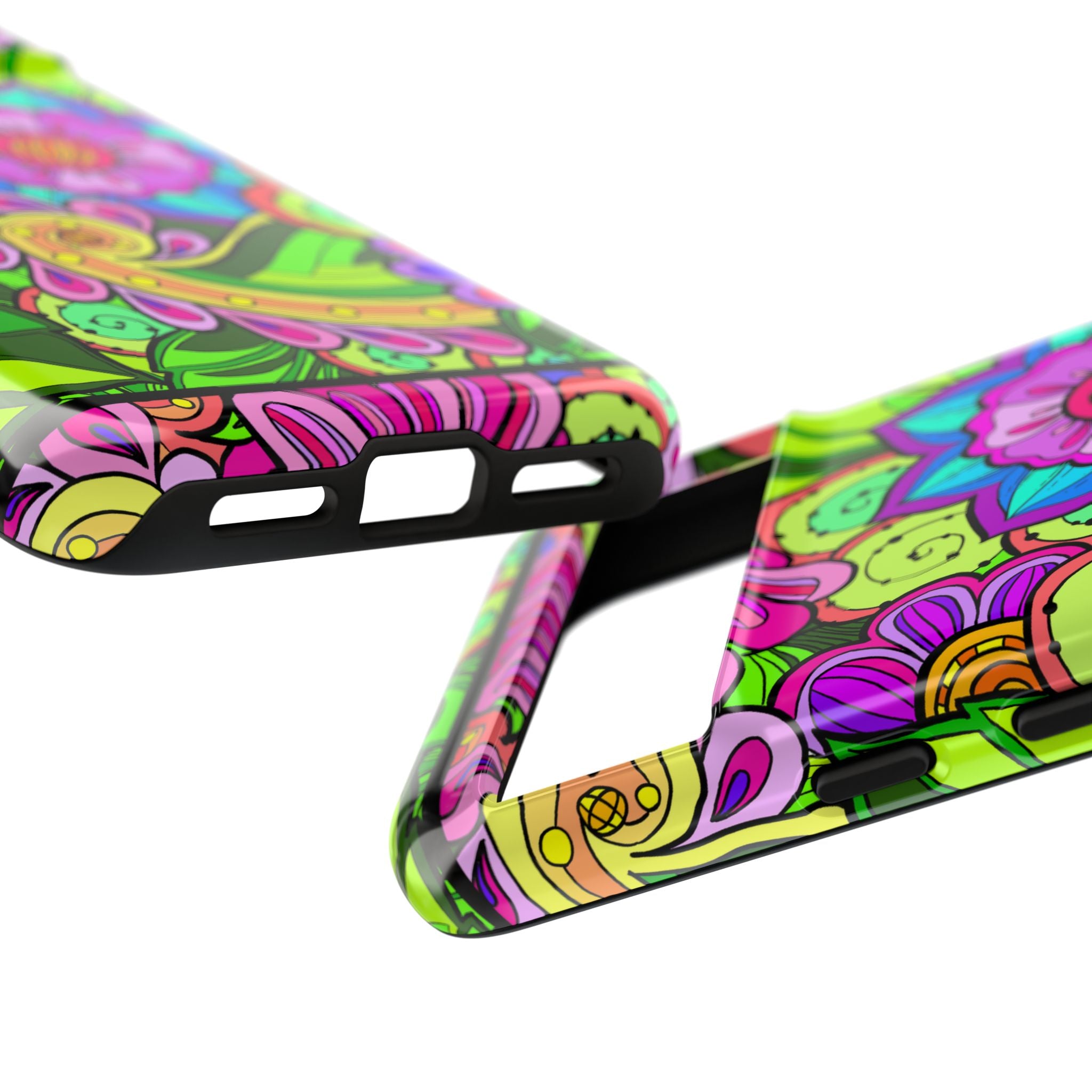 Floral Fantasy iPhone and Google Pixel Case in Bright Green Palette