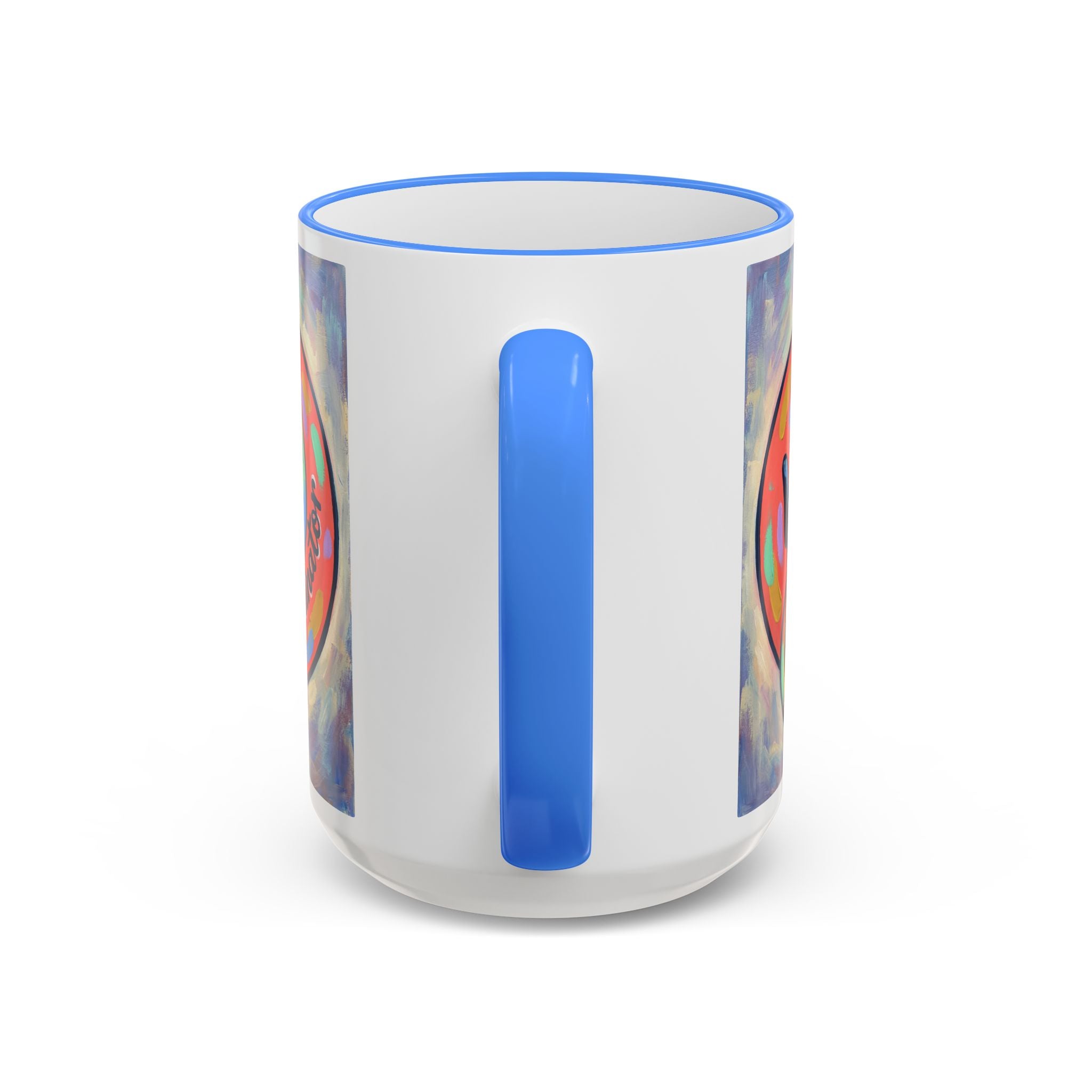 Colorful Paw Print Pet Lover Accent Rim Mug (11oz/15oz)