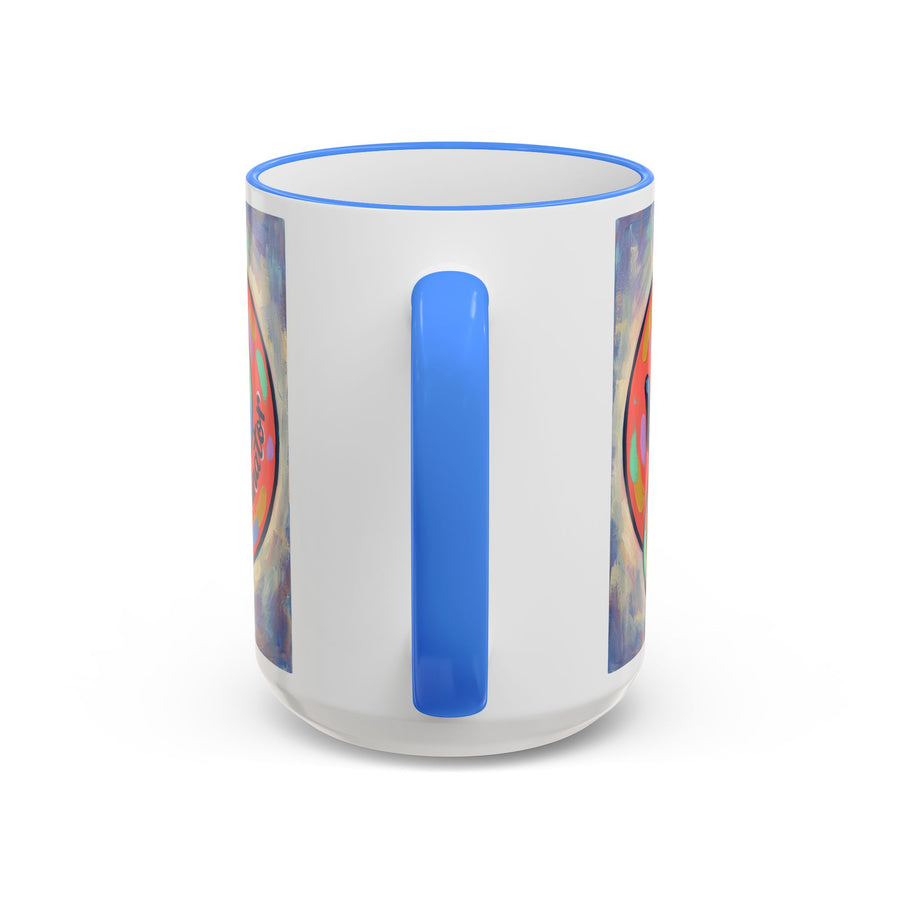Colorful Paw Print Pet Lover Accent Rim Mug (11oz/15oz)