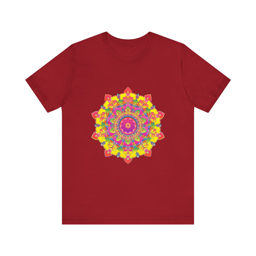 Vibrant Mandala Tee featuring a colorful, intricate floral design on a white background, perfect for adding a pop of color to any outfit
