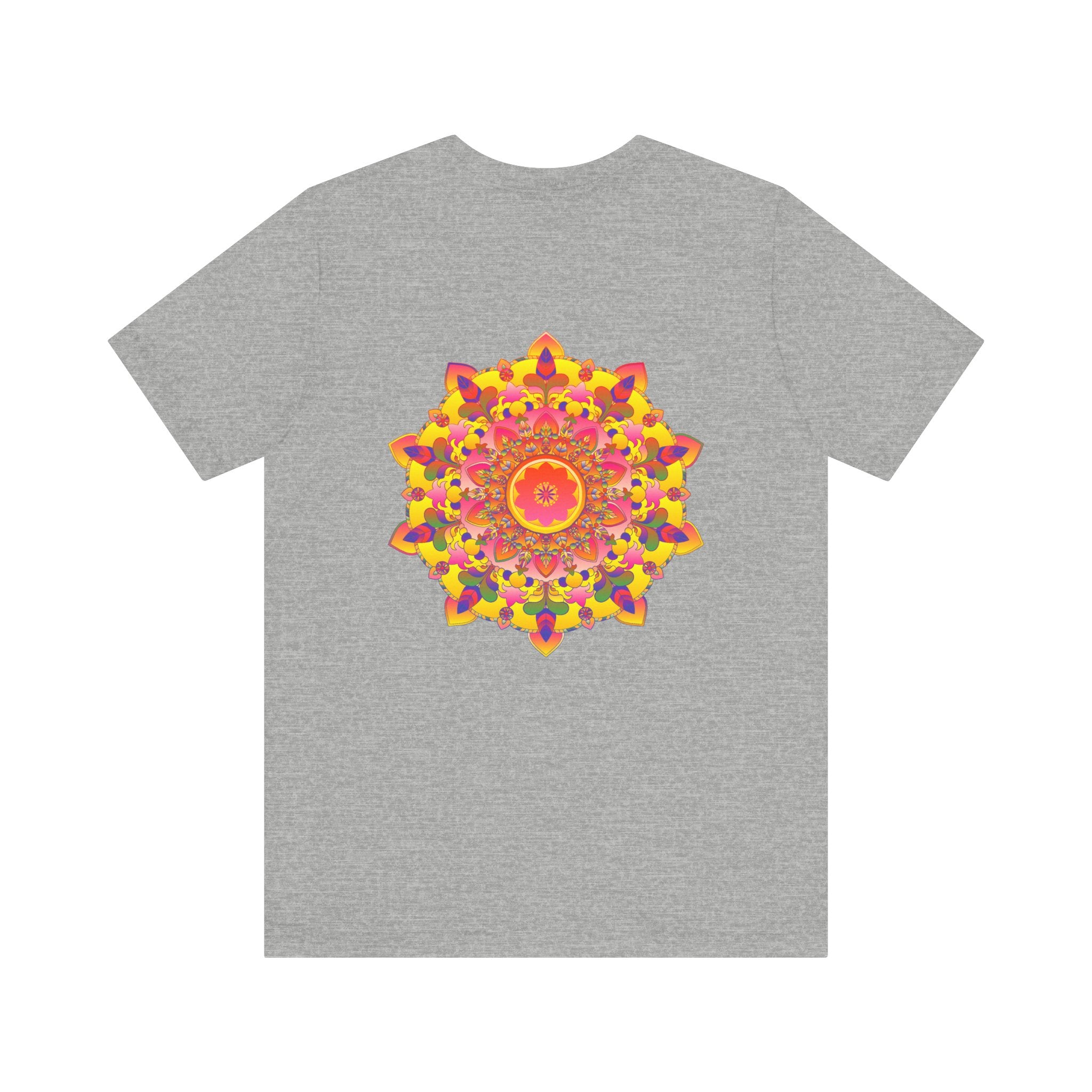 Comfortable and trendy t-shirt with a vibrant mandala design promoting inner harmony