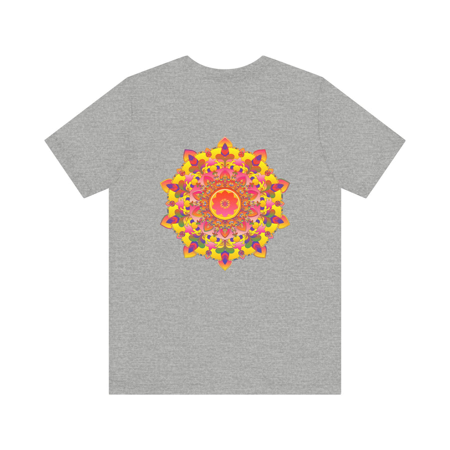 Comfortable and trendy t-shirt with a vibrant mandala design promoting inner harmony