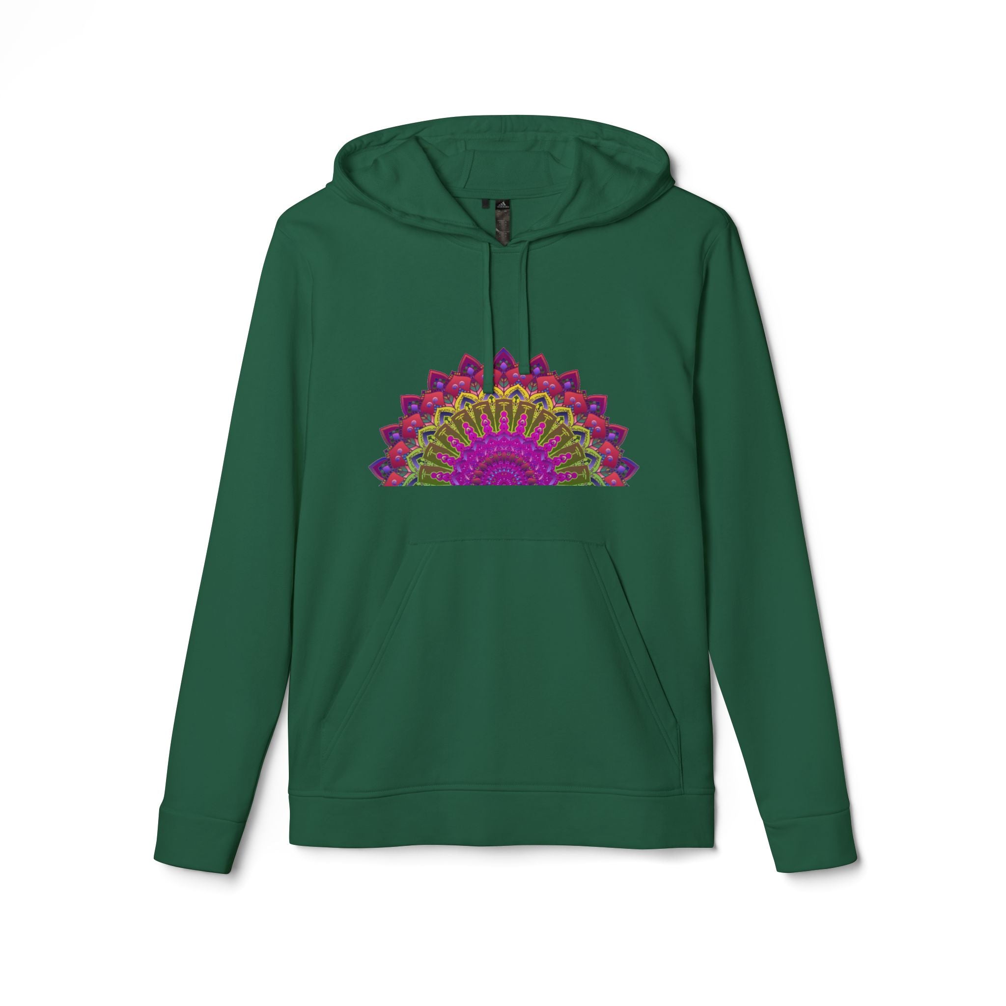 Person wearing the Blululi Adidas Mandala Fleece Hoodie while lounging at home