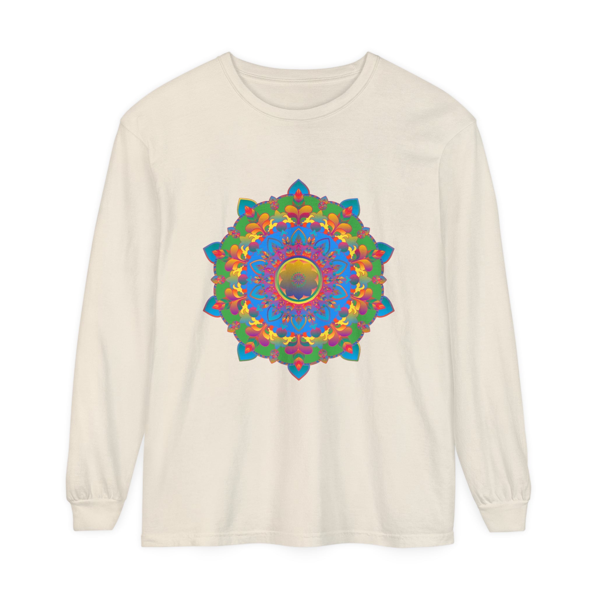 Long sleeve t-shirt with a detailed and ornate mandala print