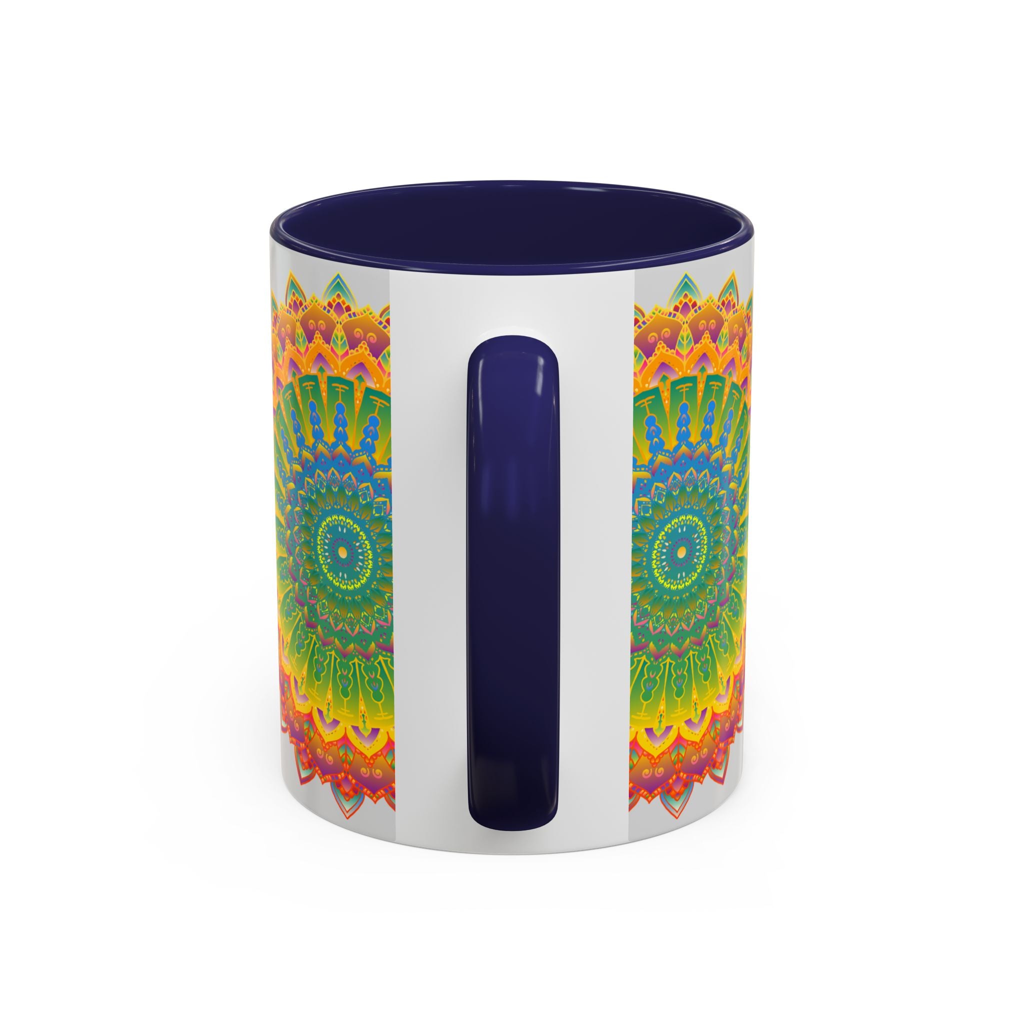 Intricately designed mandala art printed on a durable mug