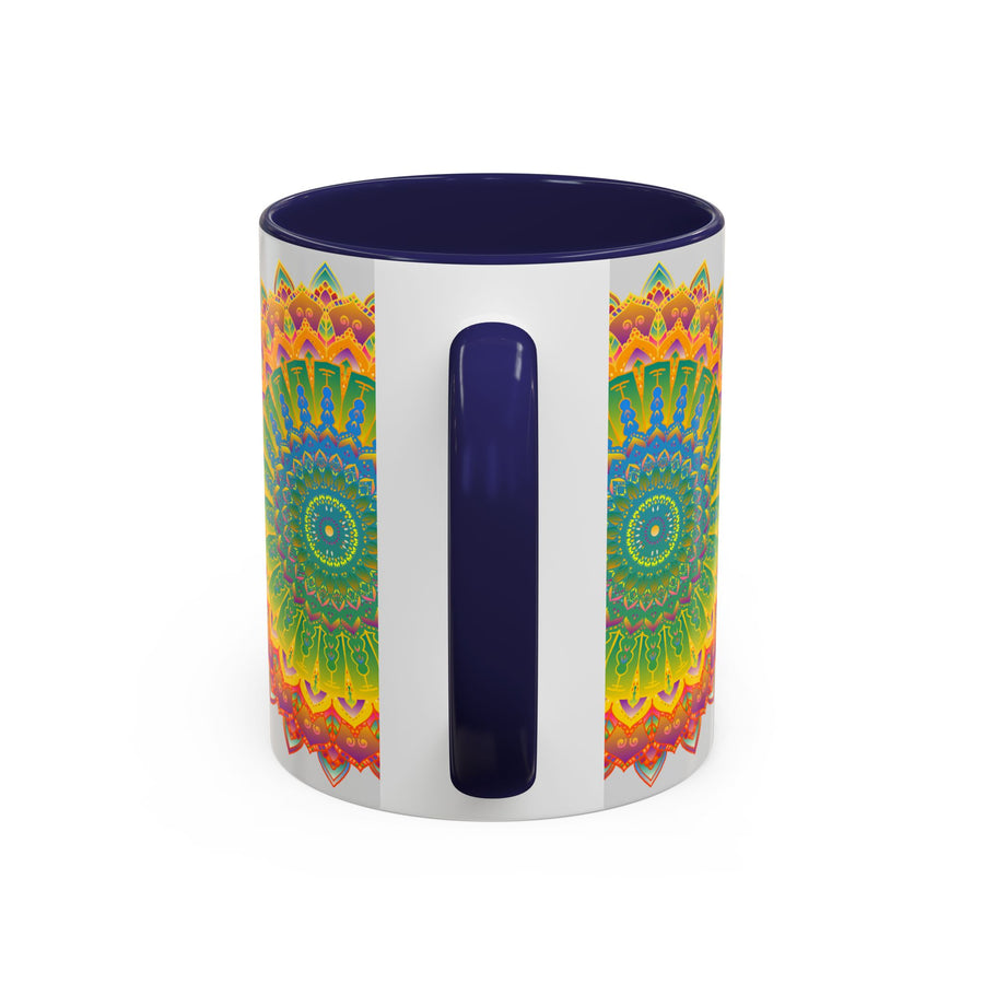 Intricately designed mandala art printed on a durable mug