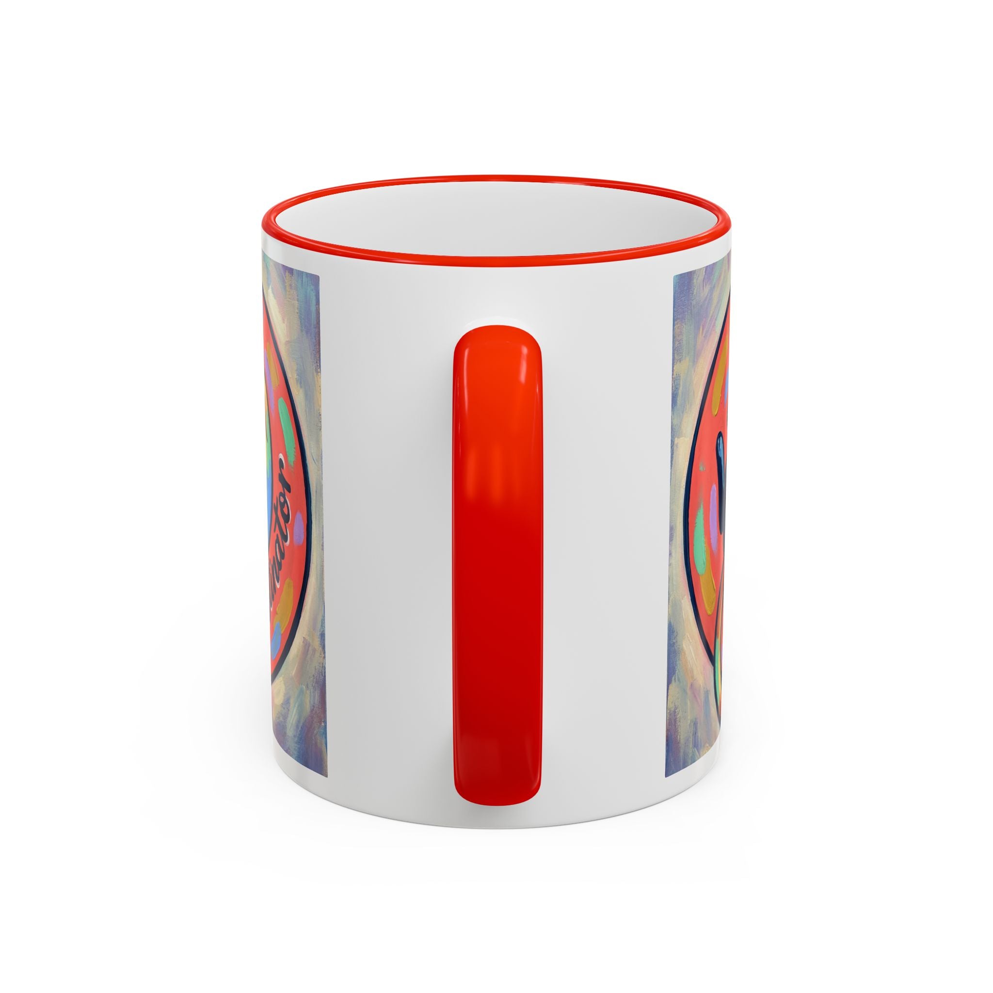 Colorful Paw Print Pet Lover Accent Rim Mug (11oz/15oz)