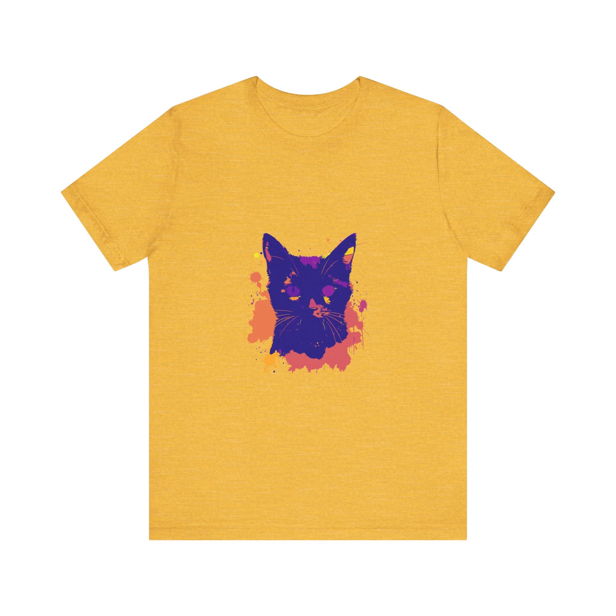 Black Cat Mystery - Colorful Splatter T-Shirt alt texts:
1