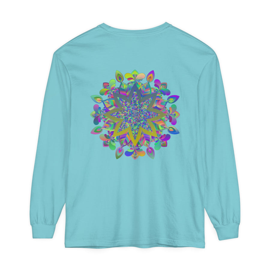 Vibrant and intricate mandala design long sleeve t-shirt for all genders