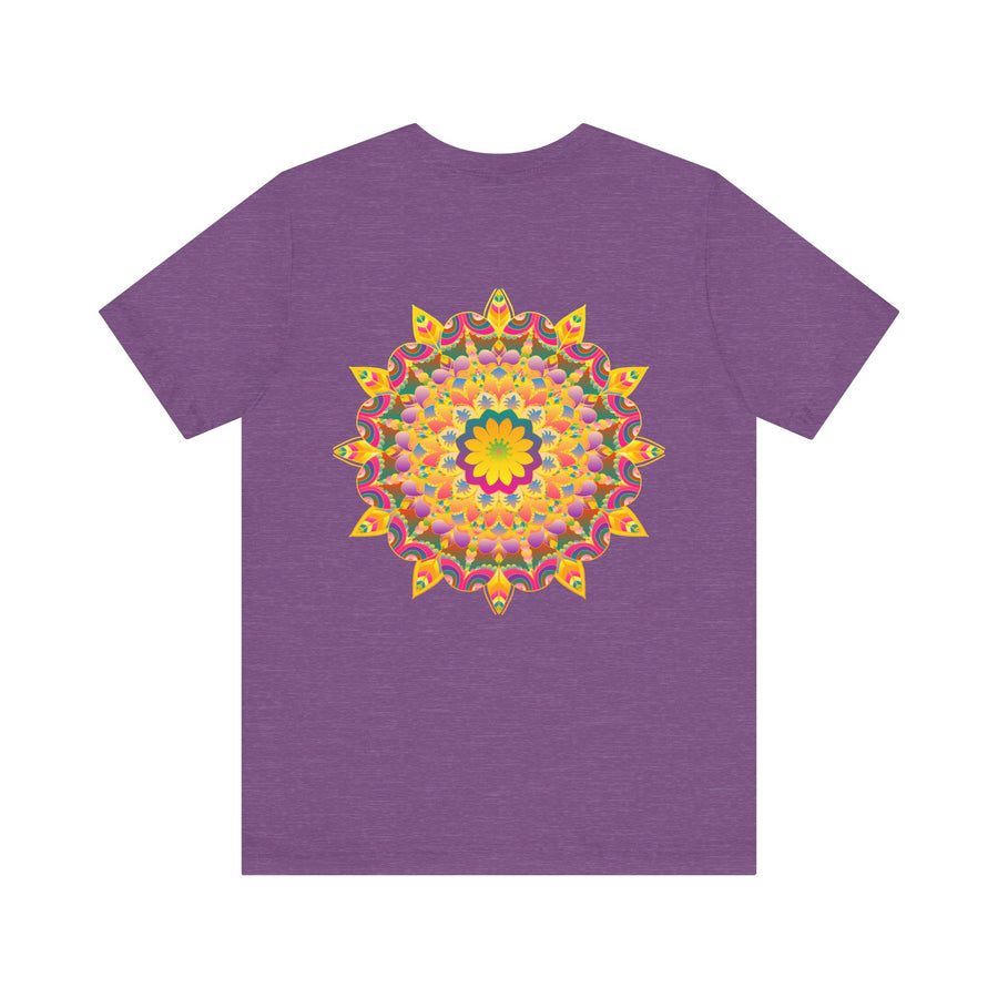 Vibrant mandala tee with intricate design and peaceful color palette