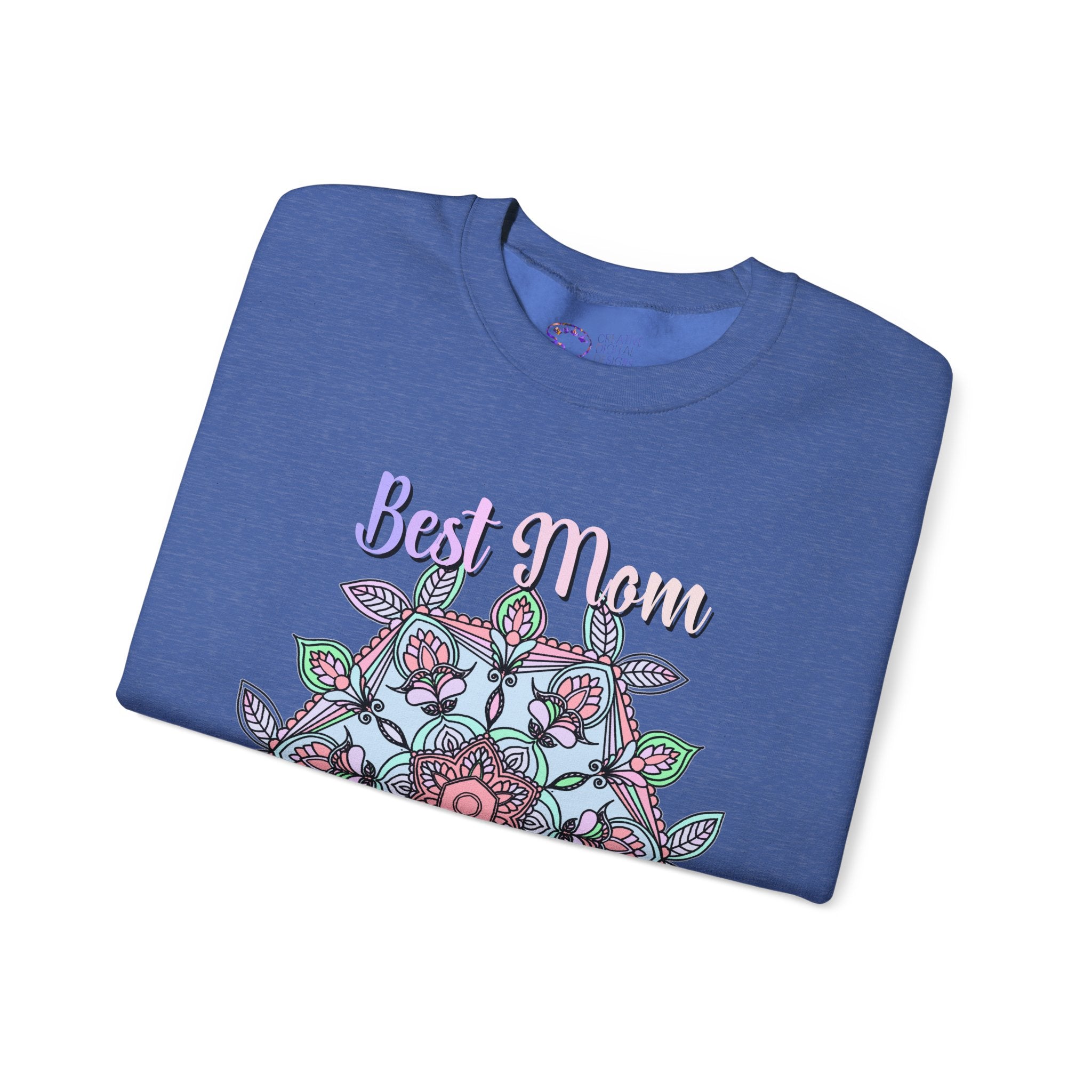 Mandala Art Crewneck Sweatshirt Celebrating Moms in Soft Hues