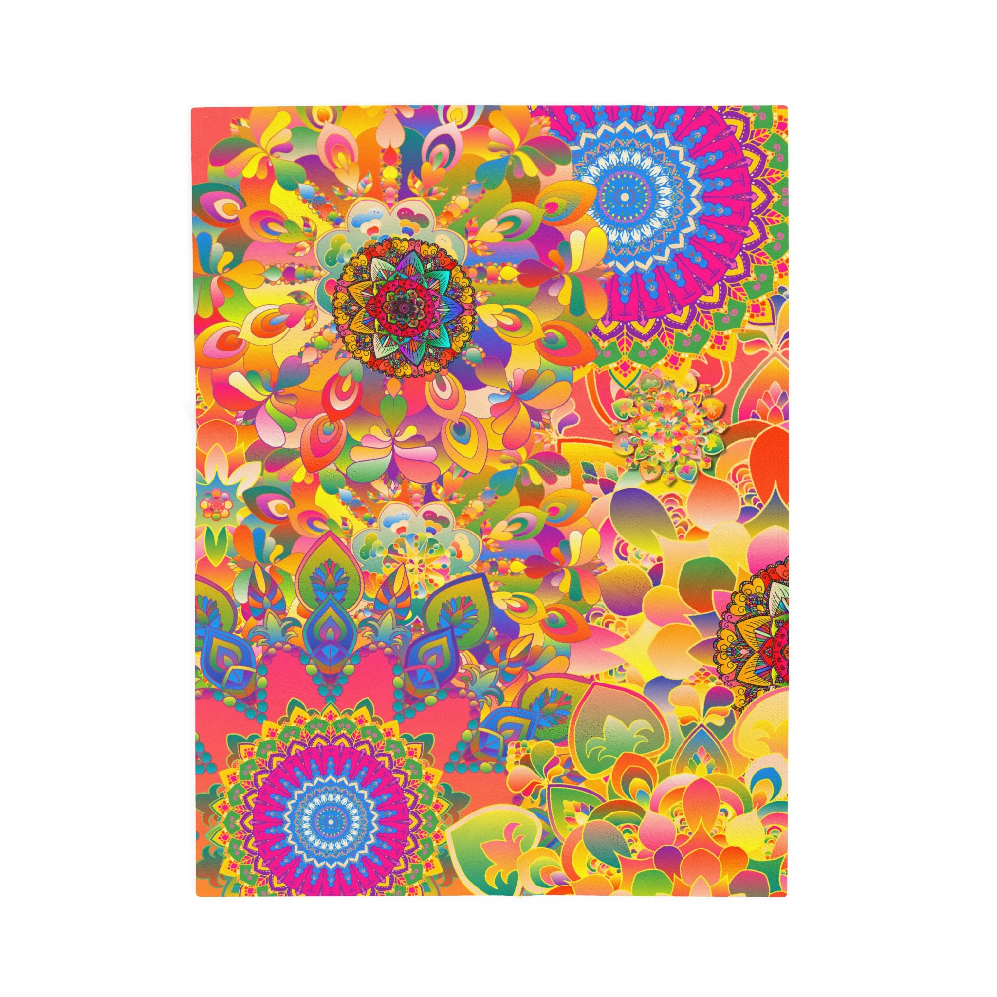 Psychedelic Floral Mandala Plush Blanket